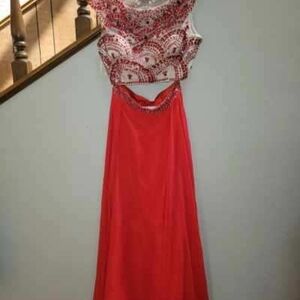 White and Cream Embellished Backless Sundress